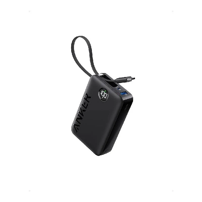 باور بانك Anker بسلك مدمج للشحن السهل بسعة 20000mAh