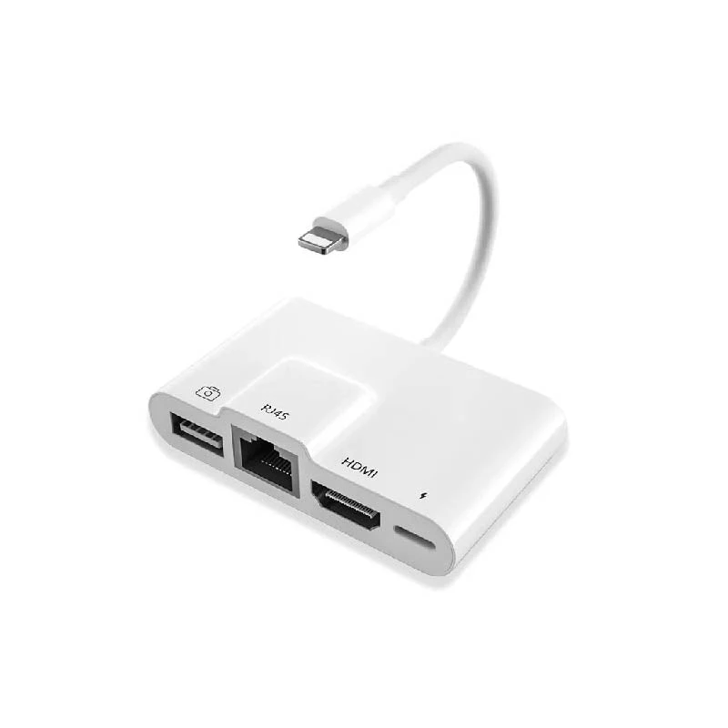 قارئ بطاقات COTEetCI Lighting OTG 6 في 1 متعدد الوظائف وقابل للحمل