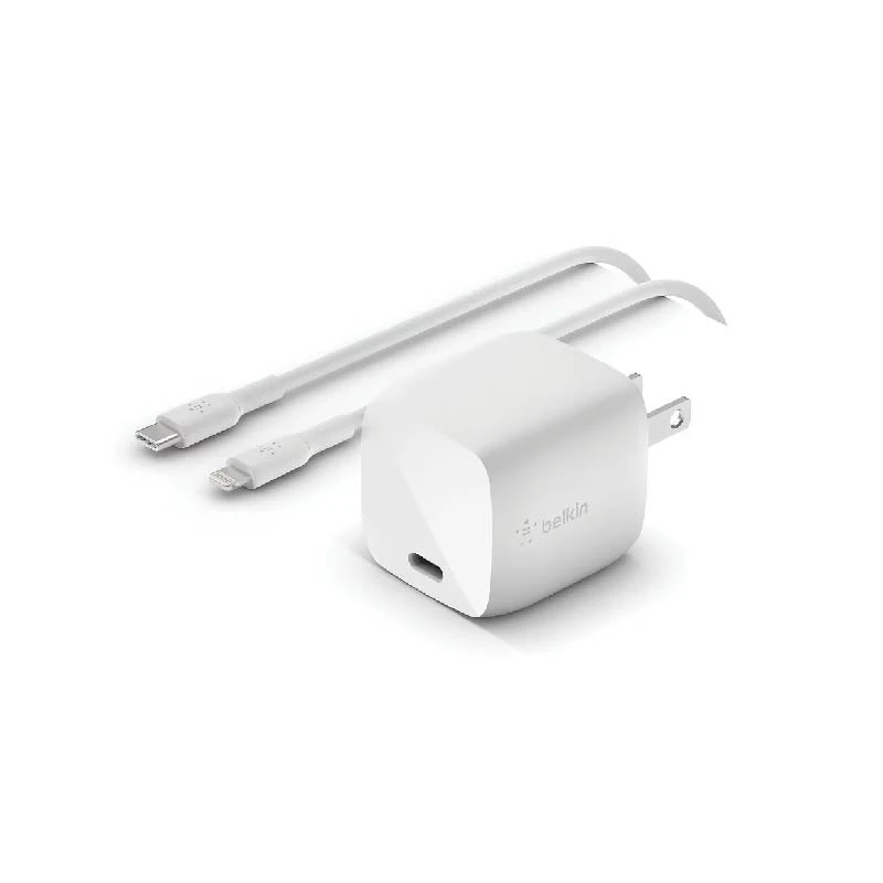 شاحن حائط Belkin Boost مع PPS + كيبل USB-C إلى Lighting