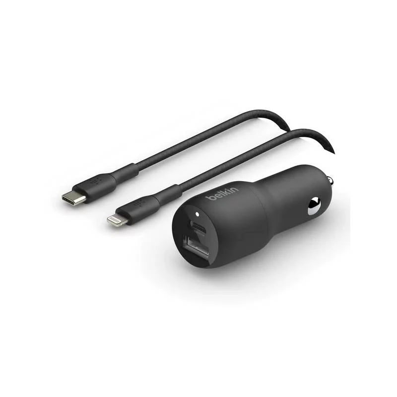 شاحن سيارة Belkin USB-C + كيبل USB-C إلى Lighting