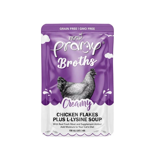 Creamy soup with broching chicken