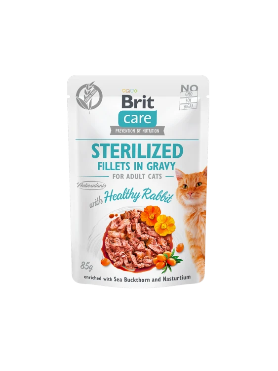 Pret sliced ​​rabbit with sterile cats