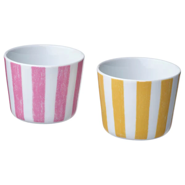 Mug, patterned/yellow pink,