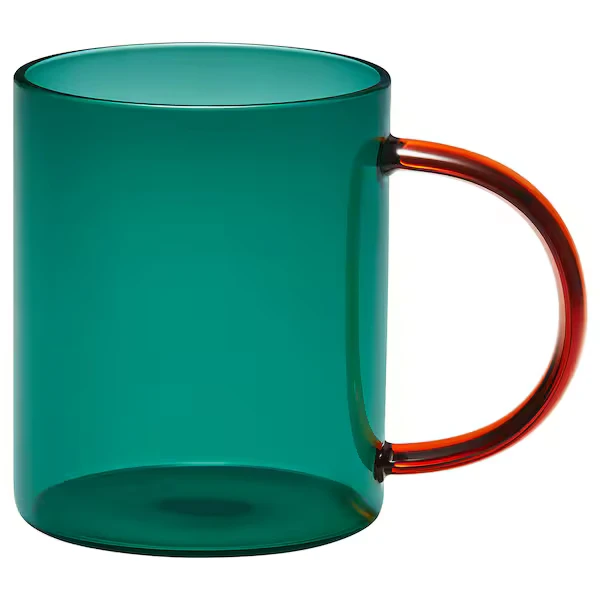 Mug, mixed colours green/brown,