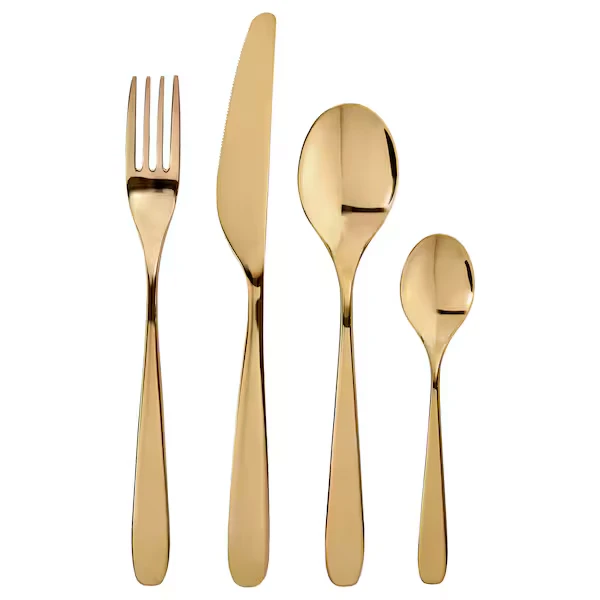 24-piece cutlery set, brass-colour