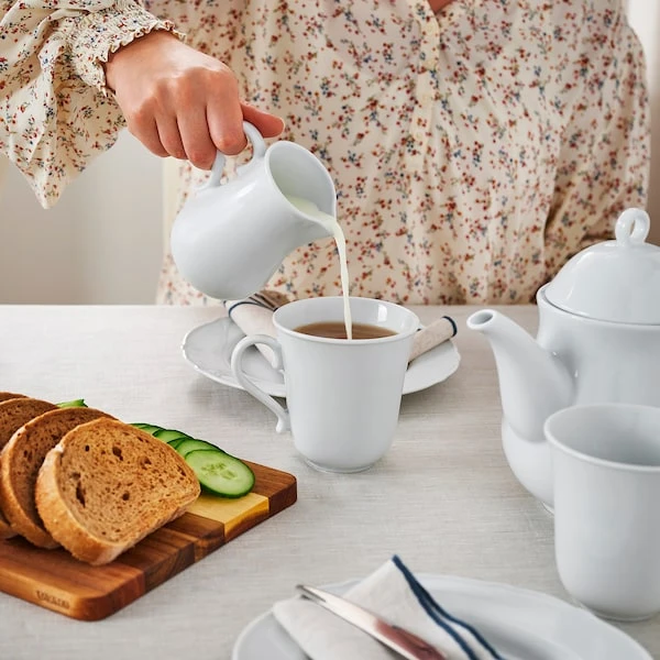 ابريق حليب/كريمه, أبيض,