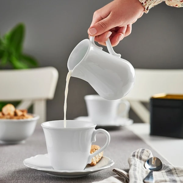 ابريق حليب/كريمه, أبيض,