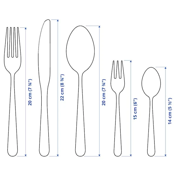 30-piece cutlery set, stainless steel