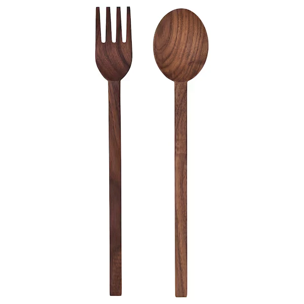 2-piece serving set, walnut,