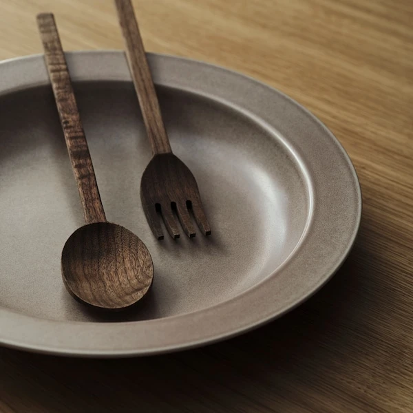2-piece serving set, walnut,
