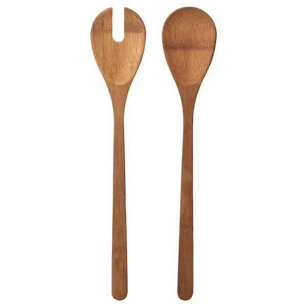 2-piece salad servers set, bamboo