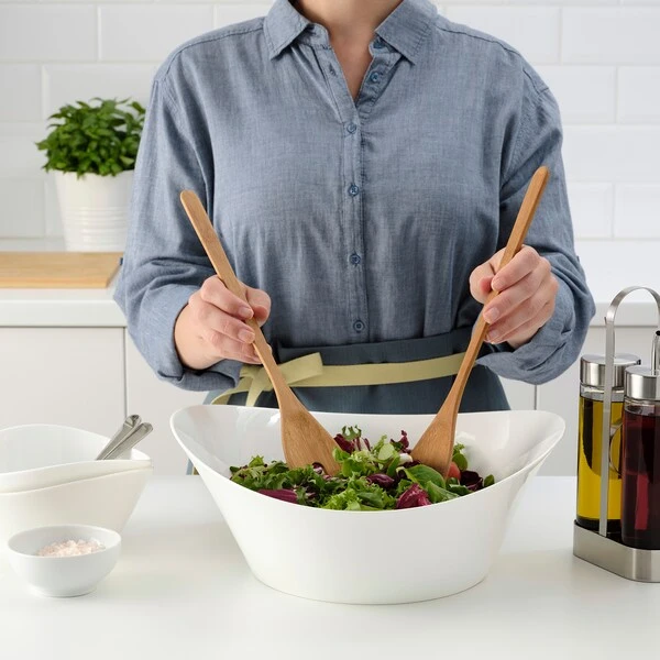 2-piece salad servers set, bamboo