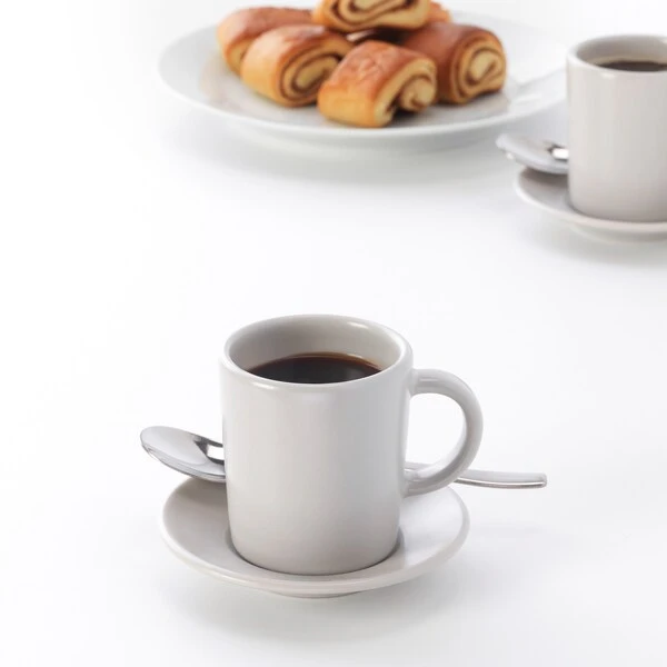 Espresso cup and saucer, beige,