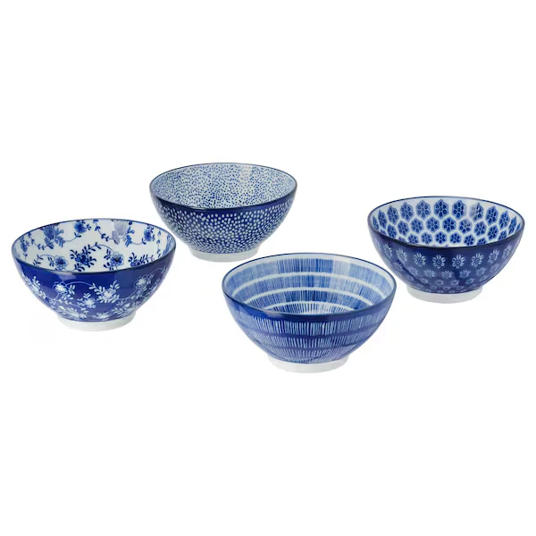 Bowl, patterned/blue,
