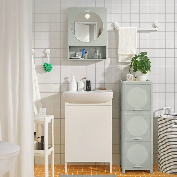 Cabinet with doors, green,