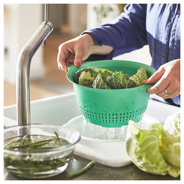 Colander, bright green,