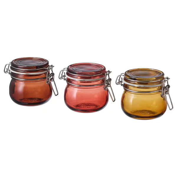 Jar with lid, multicolour,