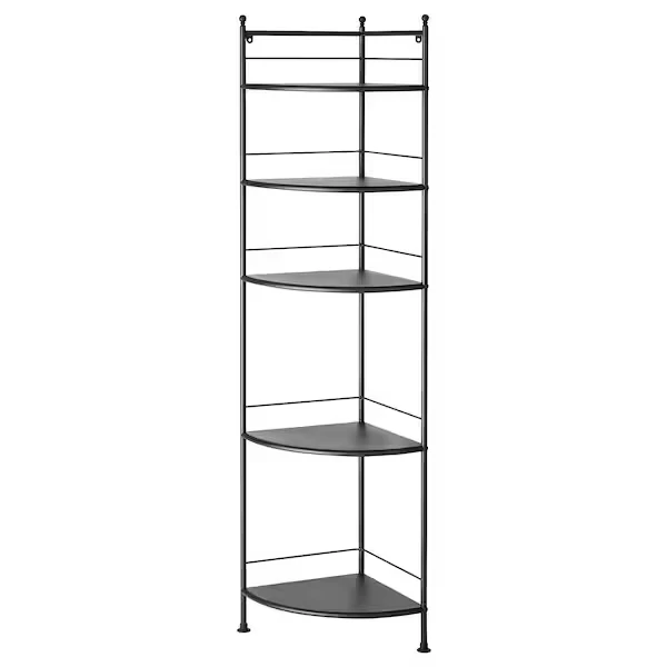 Corner shelf unit, black,