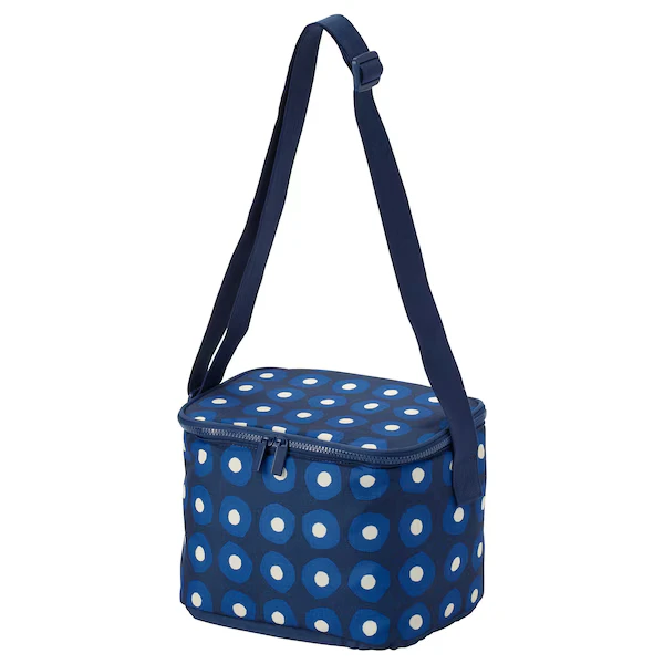 Cooling bag, patterned/blue,