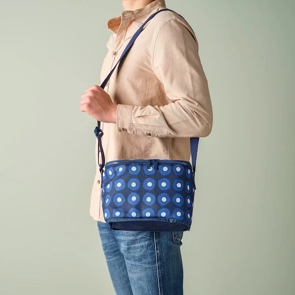 Cooling bag, patterned/blue,