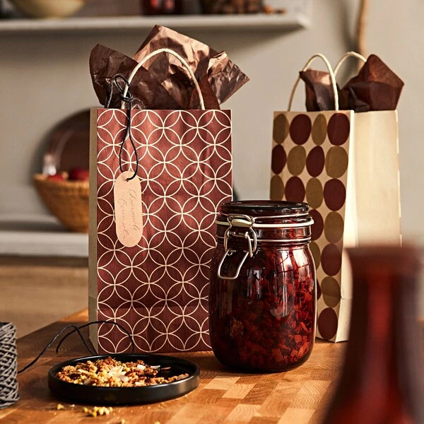 Jar with lid, red-brown,