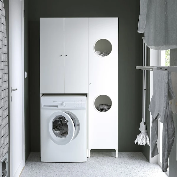 Storage combination for laundry, white,