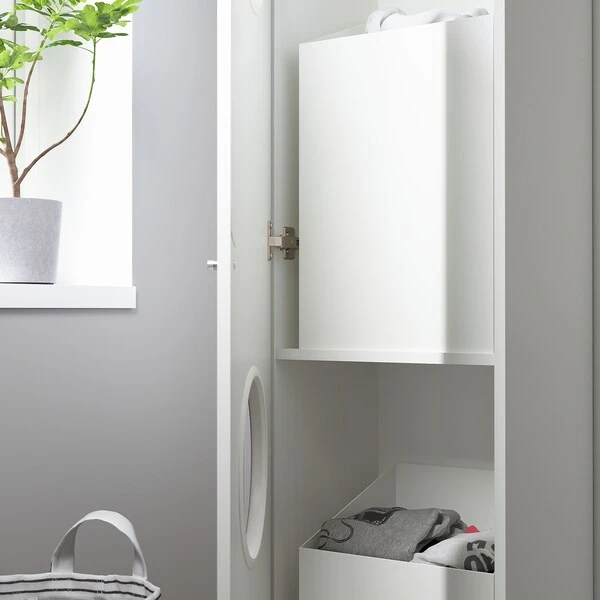 Storage combination for laundry, white,
