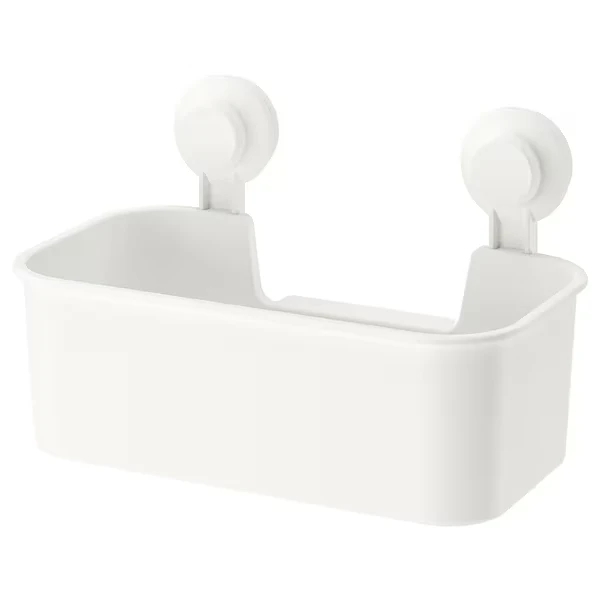 Basket with suction cup, white
