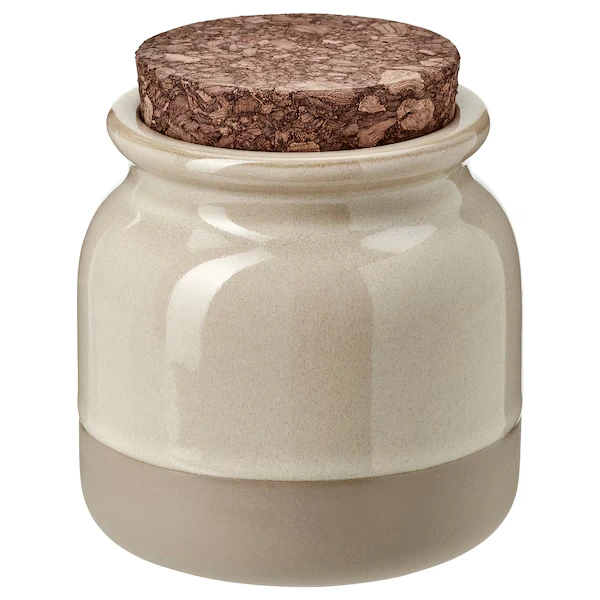برطمان بغطاء, بيج,