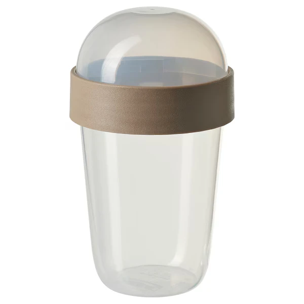 Snack container, transparent/light grey-brown,