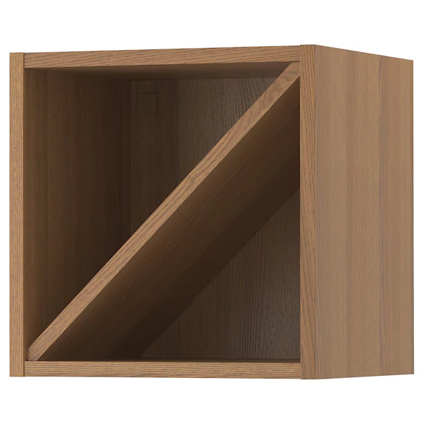 Wine shelf, brown/stained ash,