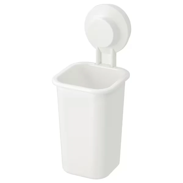 Toothbrush holder with suction cup, white