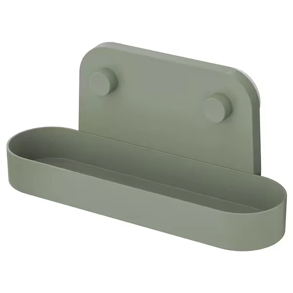 Wall shelf with suction cup, grey-green,