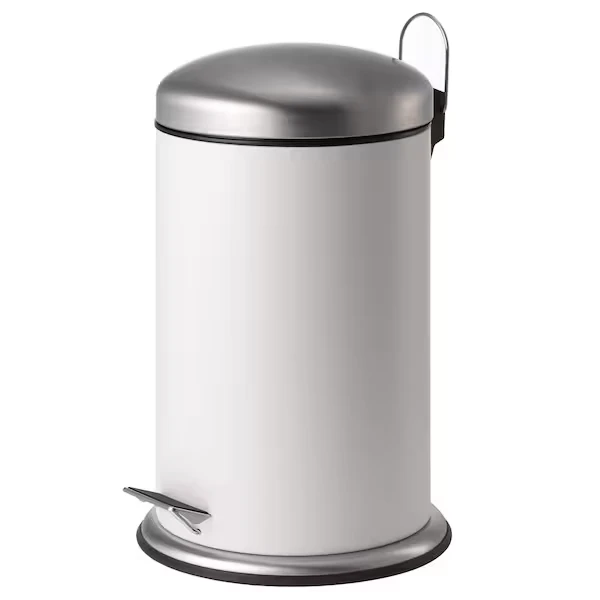 Pedal bin, white,