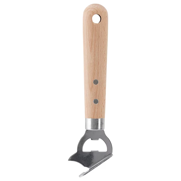 Bottle/can opener, stainless steel/beech,