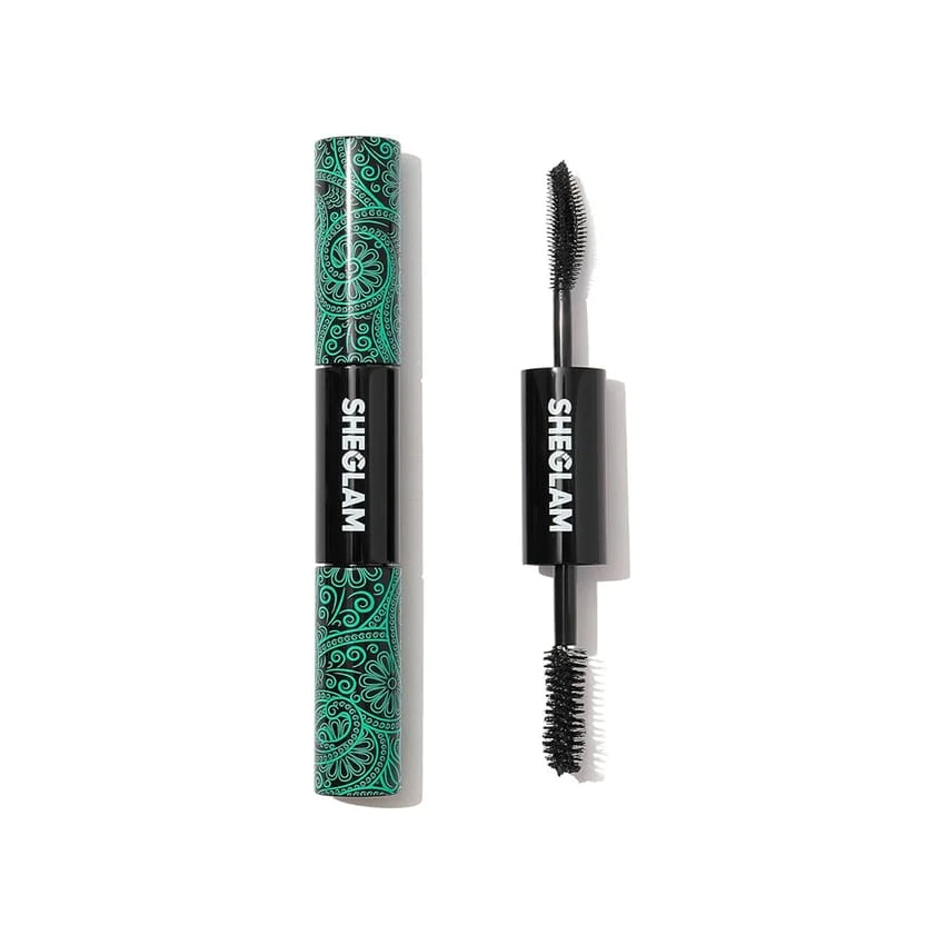 SHEGLAM 2 In 1 Black Volume and Length Waterproof Mascara Long Lasting Dual-Ended Tubing Eye Makeup