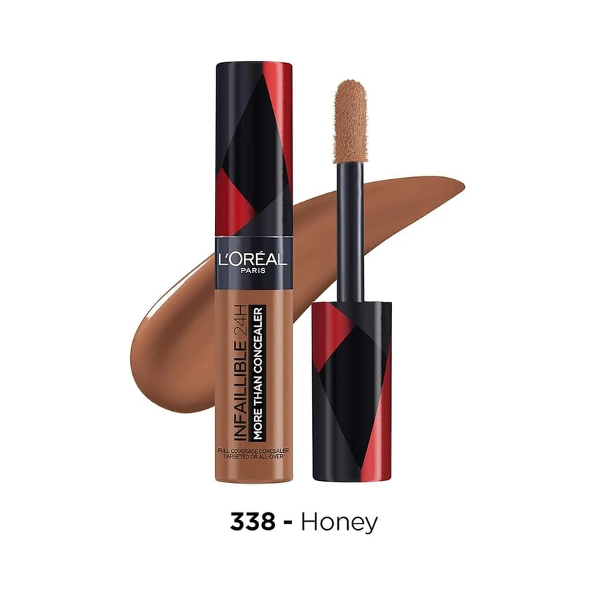 L'Oréal Paris Infallible 24H More Than Concealer, Full-coverage, Longwear and Matte Finish, 338 Honey