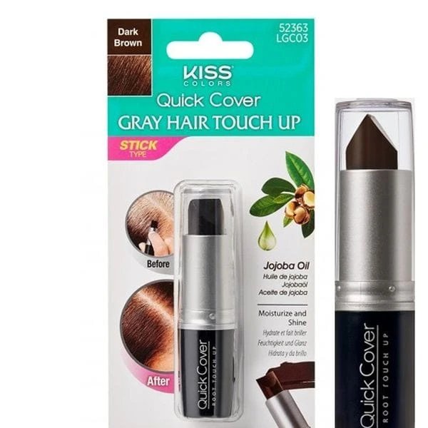 Kiss Colors Quick Cover Gray Hair Touch Up Stick DARK BROWN