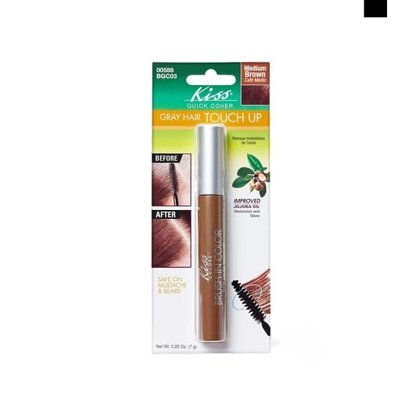 Kiss Quick Cover Gray Hair Touch Up Brush Medium Brown