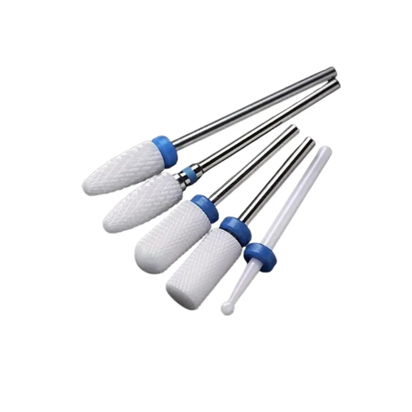 BLUE Milling Cutter 5 pieces for Manicure Ceramic Diamond Nail Art Drill Bits Mill Cutters for Removing Nail Gel Polish Manicure Machine Tools