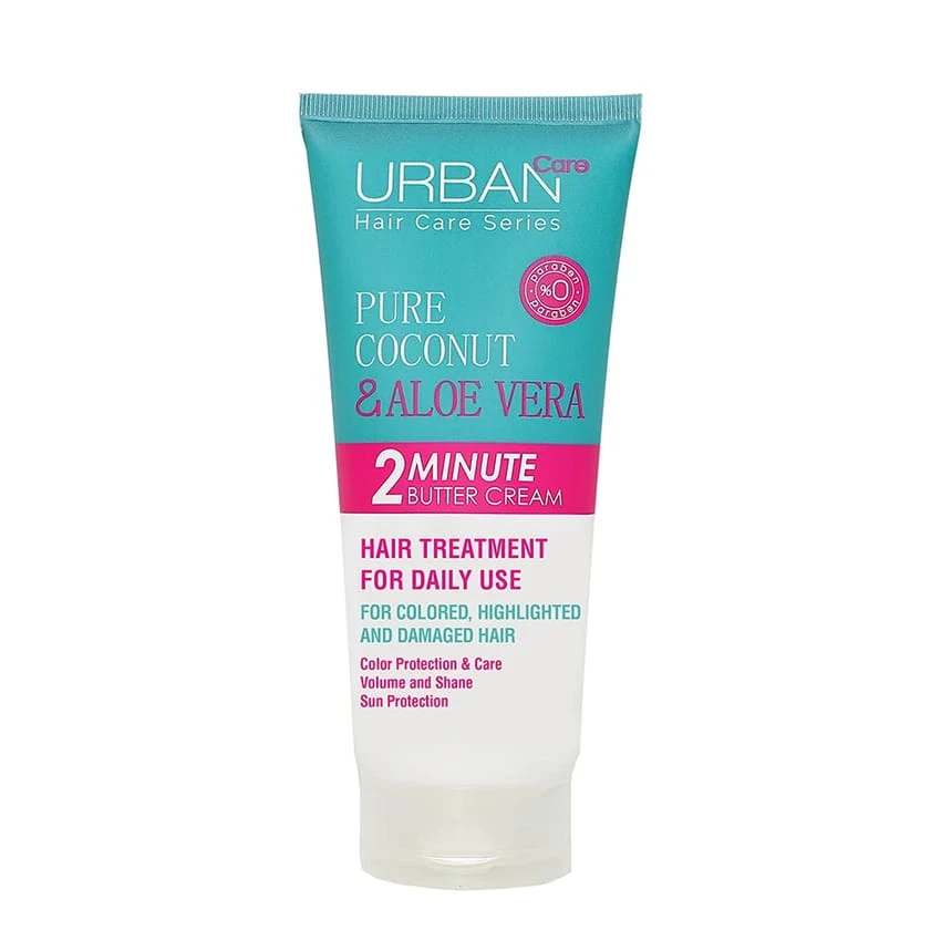 Urban Care Pure Coconut & Aloe Vera Colour Protecting & Strengthening 2 Minute Butter Cream, 200ml