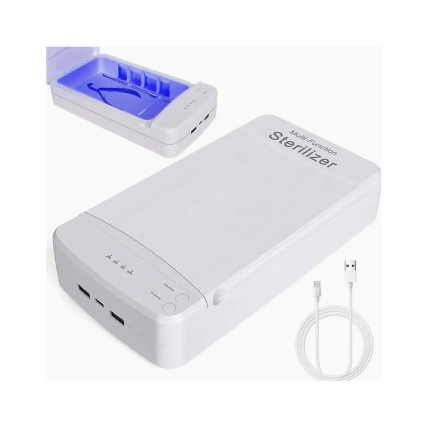 معقم أدوات الأظافر المحمول مع ضوء USB أزرق - مثالي لمستلزمات العناية بالأظافر المنزلية وصالونات التجميل!