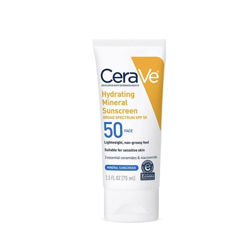 لوشن الوجه المرطب المعدني الواقي من الشمس بعامل حماية من الشمس SPF 50 من سيريف 75 مل مظهر جديد
