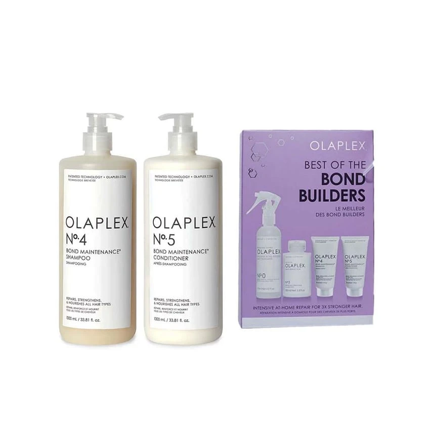 Olaplex No.4 + No.5 Kit 1000ml + FREE Bond Builders Kit 4 Pieces