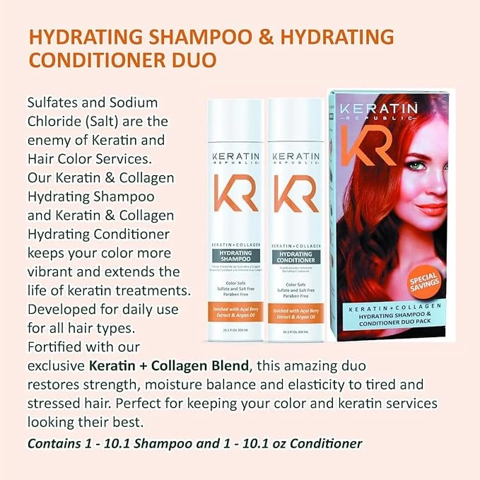 Keratin Republic – Hydrating Shampoo Collagen Sulfate Free Pro Silk Treatment 300ml
