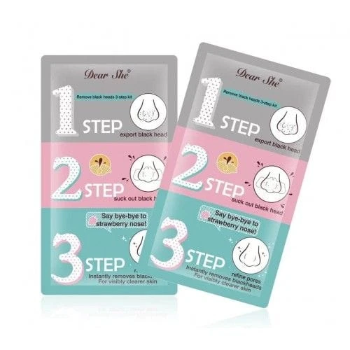 Dear She Black Head Removal 3 steps one time use 1 piece