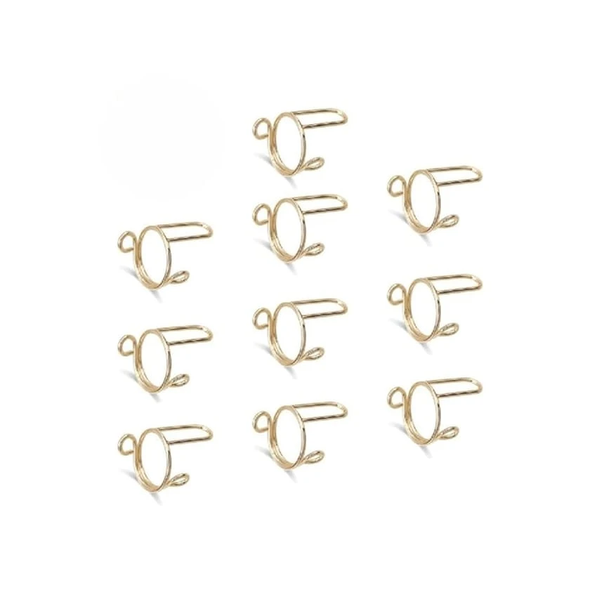 Nail Rings Non-Tarnish 10 PCS Adjustable No Glue No Adhesive Women Gift Ring Set for HALAL NAILS, Nail Art Decoration Gold 10 Pieces)