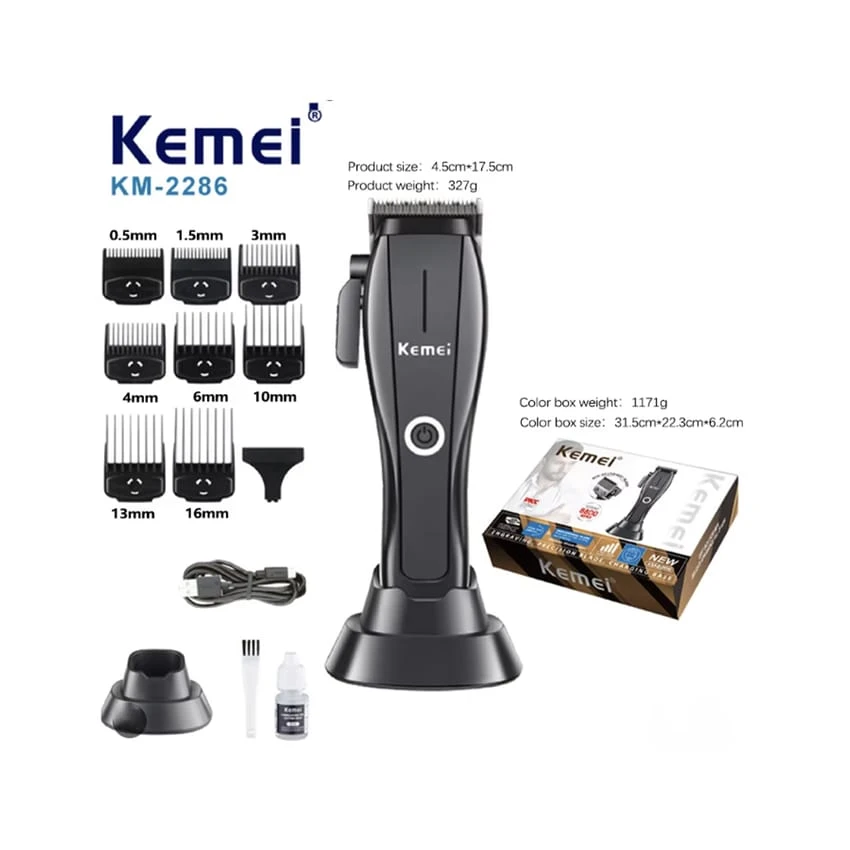 ماكينة قص الشعر الكهربائية Kemei KM--2286 ماكينة قص الشعر الاحترافية Vector Motor للرجال ماكينة قص الشعر القابلة لإعادة الشحن