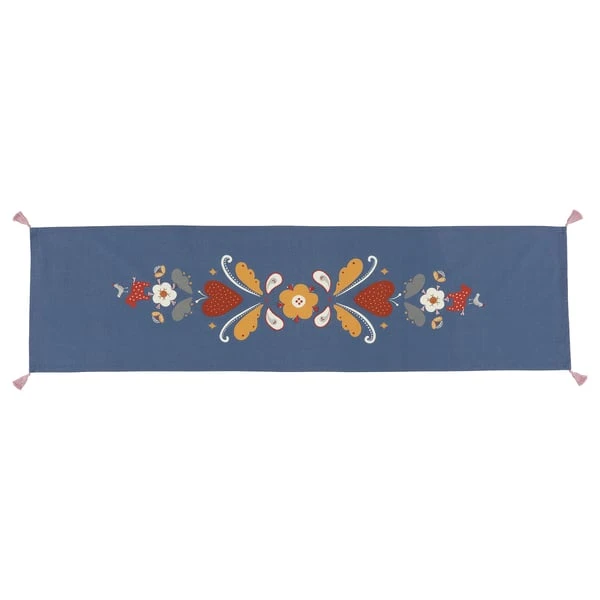 Table-runner, blue/red,