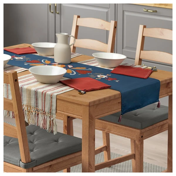 Table-runner, blue/red,